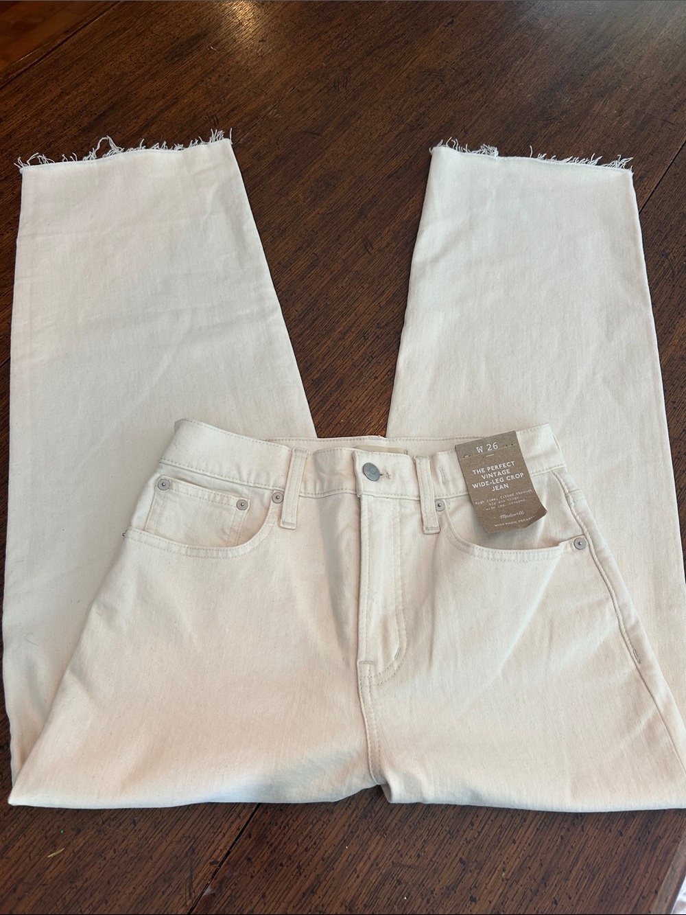 Madewell The Perfect VTG Wide-Leg Crop Jean in Off-White NWT 26 - Picture 4 of 9